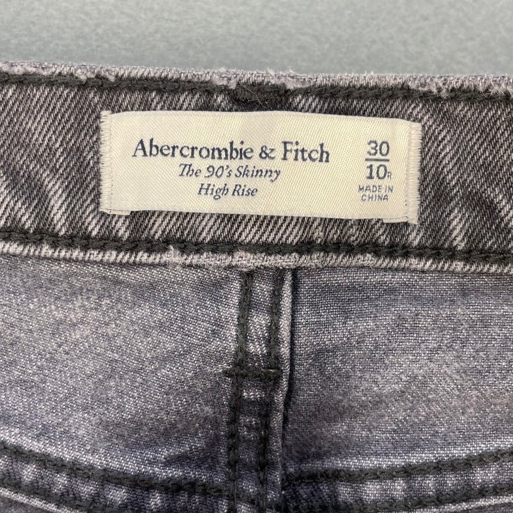 Abercrombie & Fitch Black Skinny Jeans Womens 30/10R High Rise 90s Skinny - Picture 5 of 11